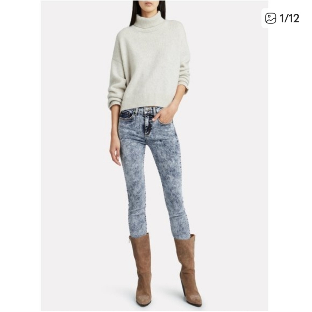 Veronica Beard Jeans Women's 24 Indigo Acid Wash Brooke Skinny Mid Rise